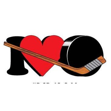 I Love Hockey Promotional Magnet w/ Strip Magnet (3 Square Inch)