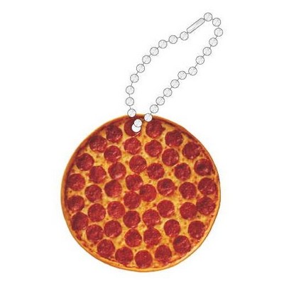 Pizza Promotional Key Chain w/ Black Back (3 Square Inch)