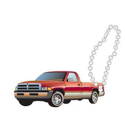 Red Pick Up Truck Promotional Key Chain w/ Black Back (4 Square Inch)