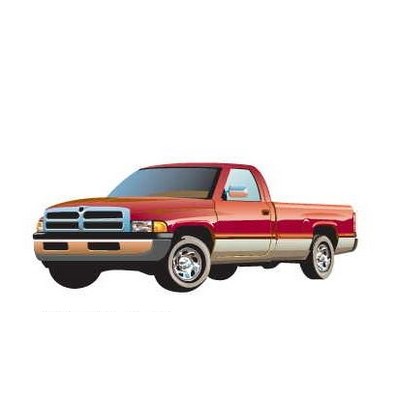 Red Pick Up Truck Promotional Magnet w/ Strip Magnet (6 Square Inch)