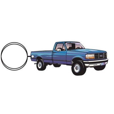 Blue Pick Up Truck Executive Keychain w/Mirrored Back (3 Square Inch)
