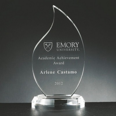 7 ½" Flame Shaped Crystal Award