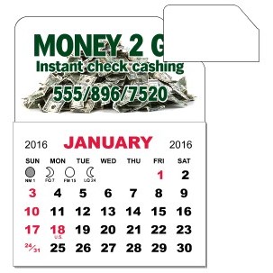 1-Month Adhesive Mini Calendar Pad w/Angled Corner