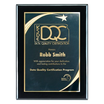 Plaque - 9"x12" Wall Plaque w/ Black Star Achievement Plate (7"x10")