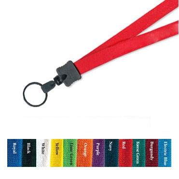 1/2" Cotton Lanyard w/ Key Ring (Blank)
