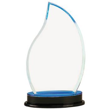Blue Reflective Flame Impress Acrylic Award - 8 1/4"