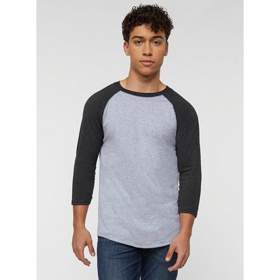 Live & Tell Unisex Baseball Crew Neck Raglan 3/4 Sleeve Fine Jersey T-Shirt