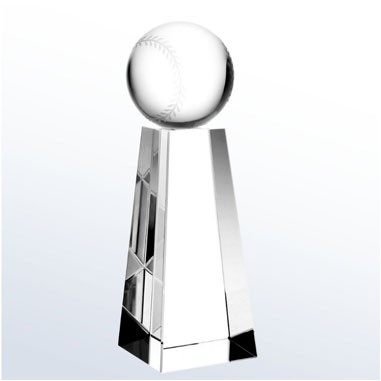 Optical Crystal Champion Baseball Trophy - Medium
