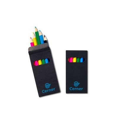 6 Color Wooden Pencil Set in Black Box