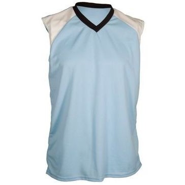 Adult Cooling Interlock V-Neck Jersey Shirt w/ Contrast Front Shoulder Panel