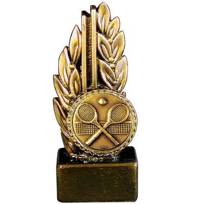 Stock 7" Laurel Trophy With 2" Tennis Coin and Engraving Plate