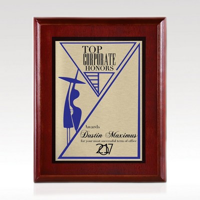 Edgement - Cherry Plaque w/ Gold Plate 5x7