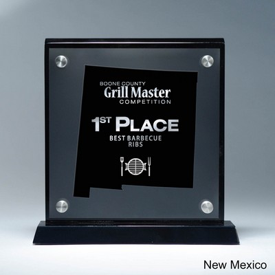 Frosted Lucite NM State Cutout on Risers Award
