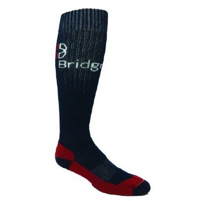 Made in the USA Wool Knee High Ski/Snowboard Sock w/Knit-In Design