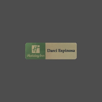 Gold Metal Full Color Name Badge (1"x3")