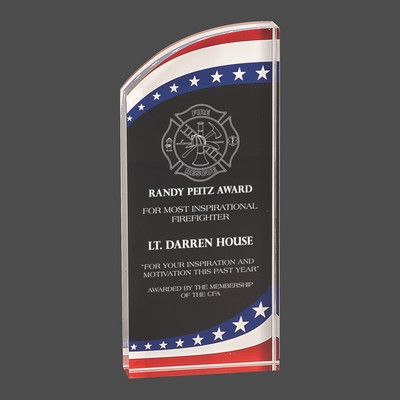 Stars & Stripes Rounded Acrylic Award (3½"x7")