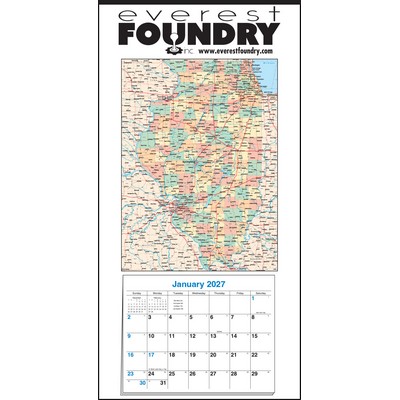 Small Illinois State Map Full Apron Calendar