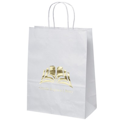 Jenny - White Shopper - Foil Print (10" x 5" x 13")