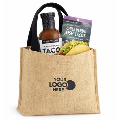 Taco Tuesday Tote Gift with Salsa Sauce & Taco Seasoning