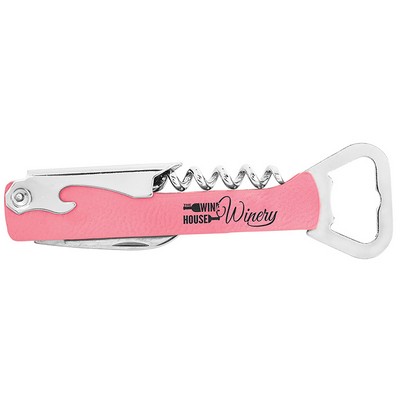 Bottle Opener & Wine Corkscrew (Pink)