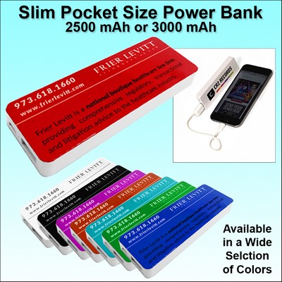 Pocket Size Power Bank 2500 mAh - Red