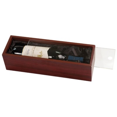 Rosewood Finish Wine Box with Acrylic Lid