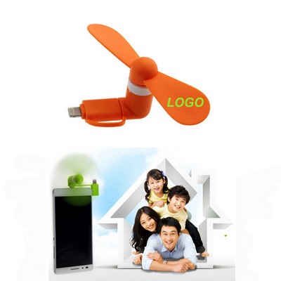 Cute Mini Rubber Mobile Phone Fan 2" One