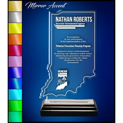 12" Indiana Clear Acrylic Award with Mirror Accent