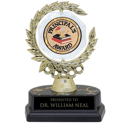 6" Spinner Wreath Trophy w/2" Principal's Award Insert