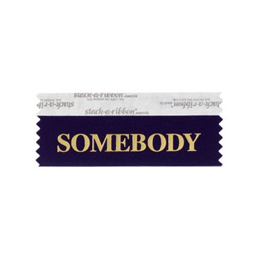 Somebody Stk A Rbn Navy Ribbon Gold Imprint