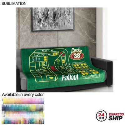 24 Hr Express Ship - Plush and Cozy Mink Flannel Fleece Blanket, Sublimated Edge to Edge (50"x60")