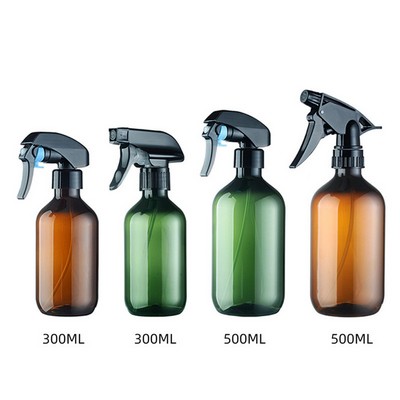 Refillable Clear Amber Color Spray Bottle With Adjustable Nozzle From Fine Mist to Stream