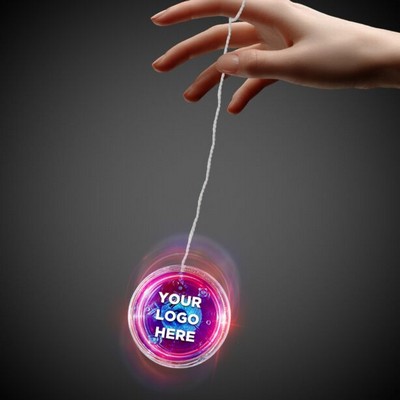 2" Light-Up Blue & Clear Yo-Yo w/Red LED(Full Color)