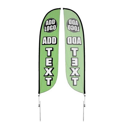Custom Single Sided 11' Feather Flag w/ Ground Spike Pole Set