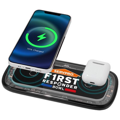Roselle 2-in-1 Wireless Charger with Blue LED Ring