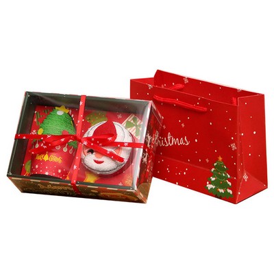Christmas Gift Towel Cute Cartoon Santa Claus Ornament Set