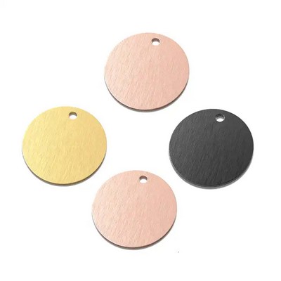 Round Design Brass Pet Tag (1.38")