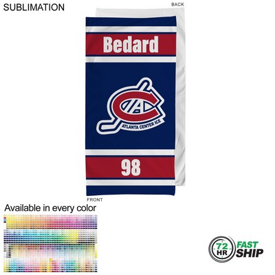 72 Hr Fast Ship-Team Towel in HEAVIEST Plush and Soft Velour Terry Cotton Blend Sublimated (30"x60")