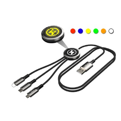 3-in-1 Universal Charging Cable With Illuminated Logo