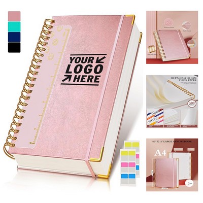 8.5 x 11" 300-Page Hardcover Leather Lined Journal