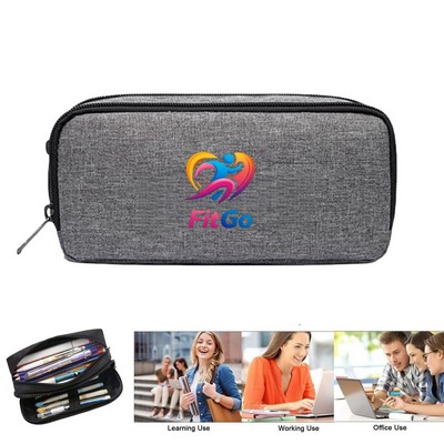 Large Capacity Double Layer Pencil Pouch Case