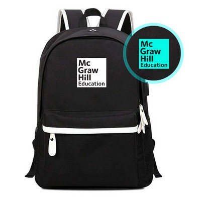 Luminous Backpack With Usb Charging Port