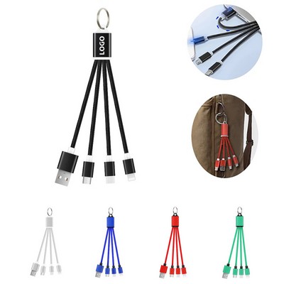 3" 1 Charging Cable With Key Ring