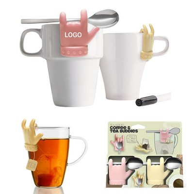2-Piece Set Creative Finger Shape Silicone Tea Bag Holder