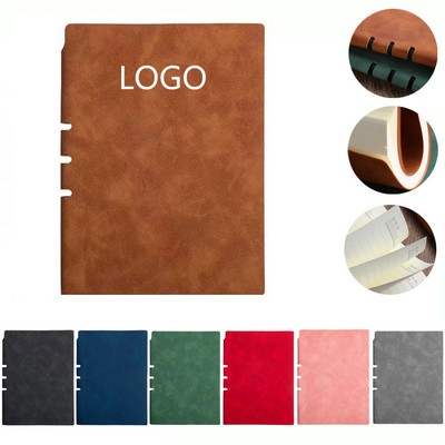 A5 Soft Leather Business Notebook with Pen Holder