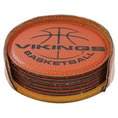 Leatherette 6 Coaster Set