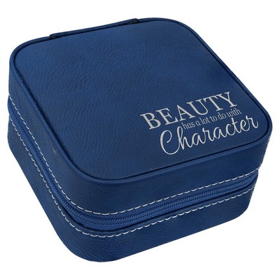 Leatherette Travel Jewelry Box with Black Lining