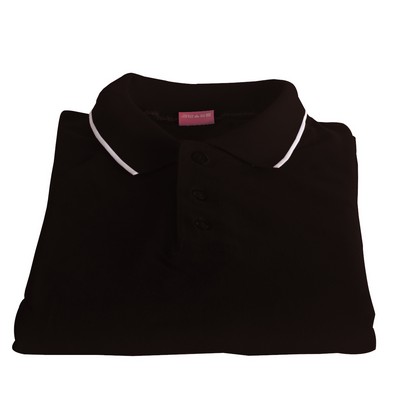Polo Cotton Airtex Tipped Collar brown-XS - 5XLT