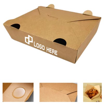 8.27X6.10X1.93" Disposable Kraft Paper Fried Chicken Box