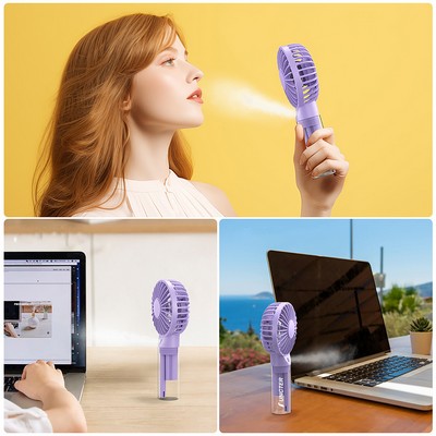 1800 mAh Portable Misting Fan Hand Held Small Personal Spray Fan W/Water Tank
